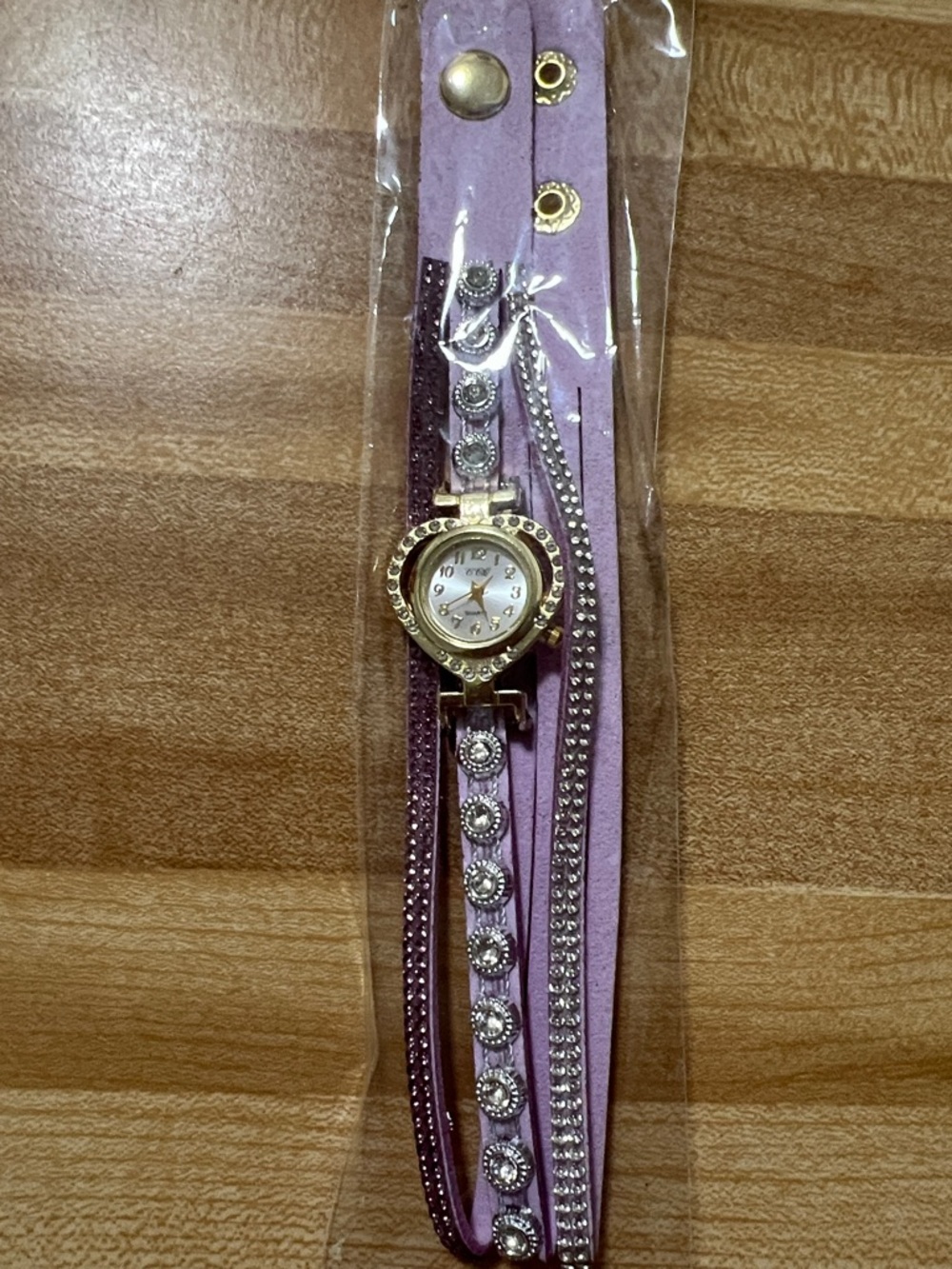 Turquoise Wrap Bracelet Watch with Rhinestones